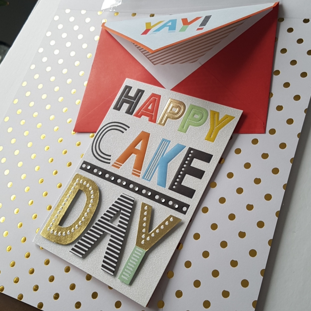 C R Gibson Luxury Card Happy Cake Day